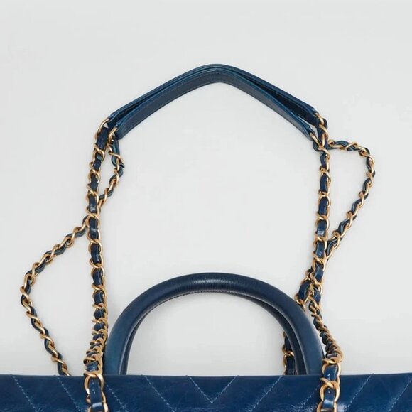 Chanel Blue Quilted Aged Calfskin Leather Coco Allure Tote Bag - Picture 5 of 12